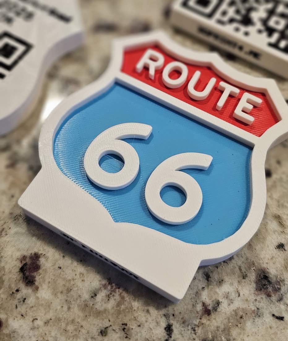 Printed Route 66 highway shield